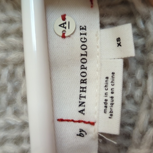 Anthropologie Oversized Tunic Sweater Long Sleeve Wool Grey Ombre Stripes - XS - Picture 6 of 10